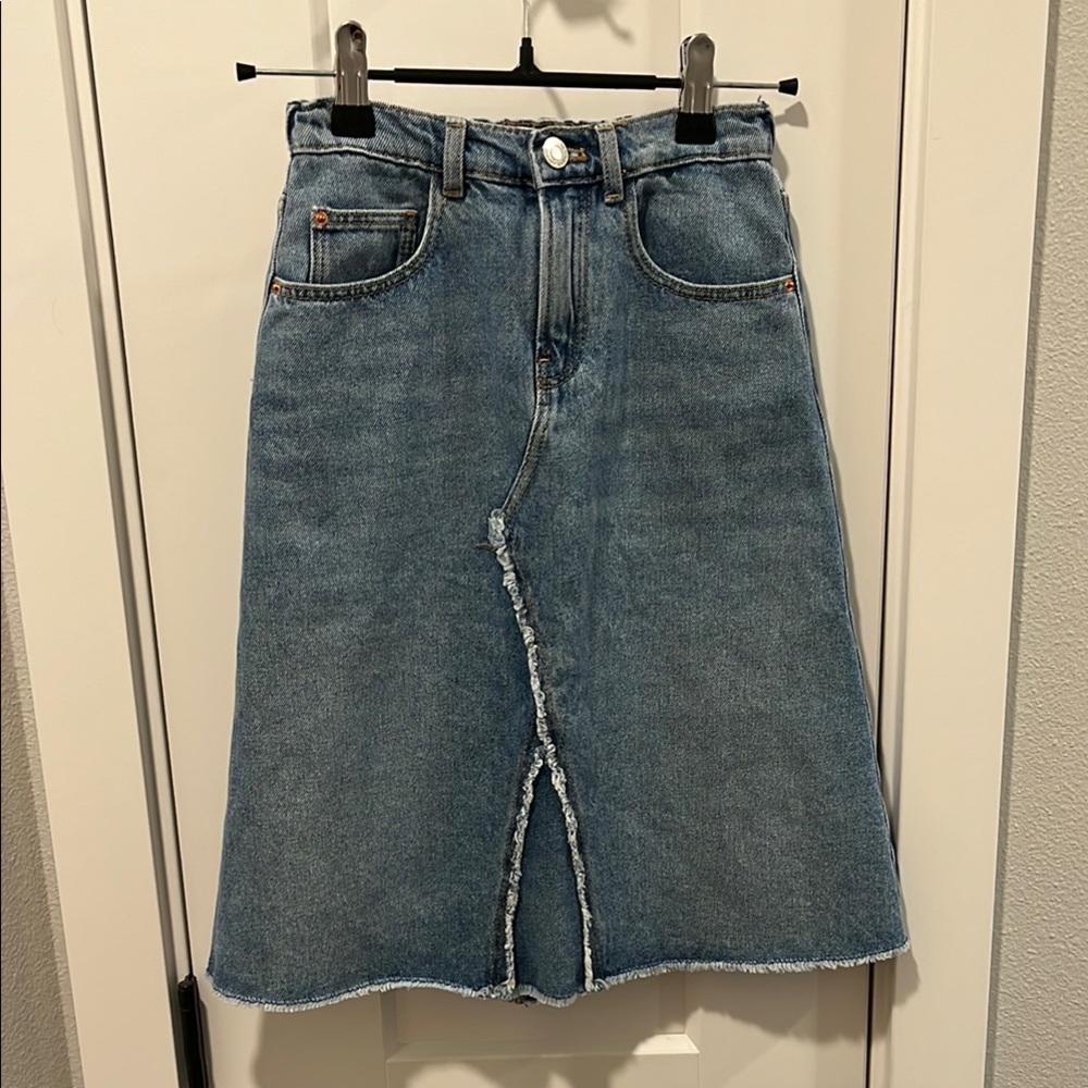 Kids Zara Denim Midi Skirt